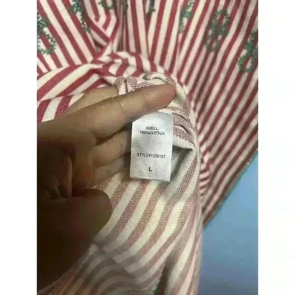 Tuckernuck Striped Red Embroidered Sullivan Kaftan Maxi Dress Size Large - Picture 12 of 12